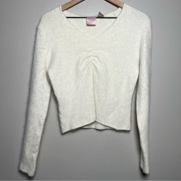 Carole Little y2k Women Angora Rabbit Hair Sweater Babydoll Ethereal Cottagecore - Picture 2 of 10